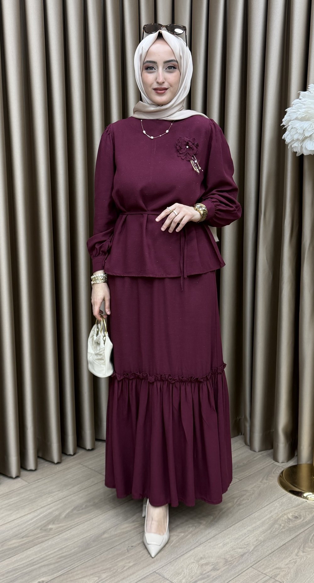 Manolya Etek Takım Bordo — Bordo