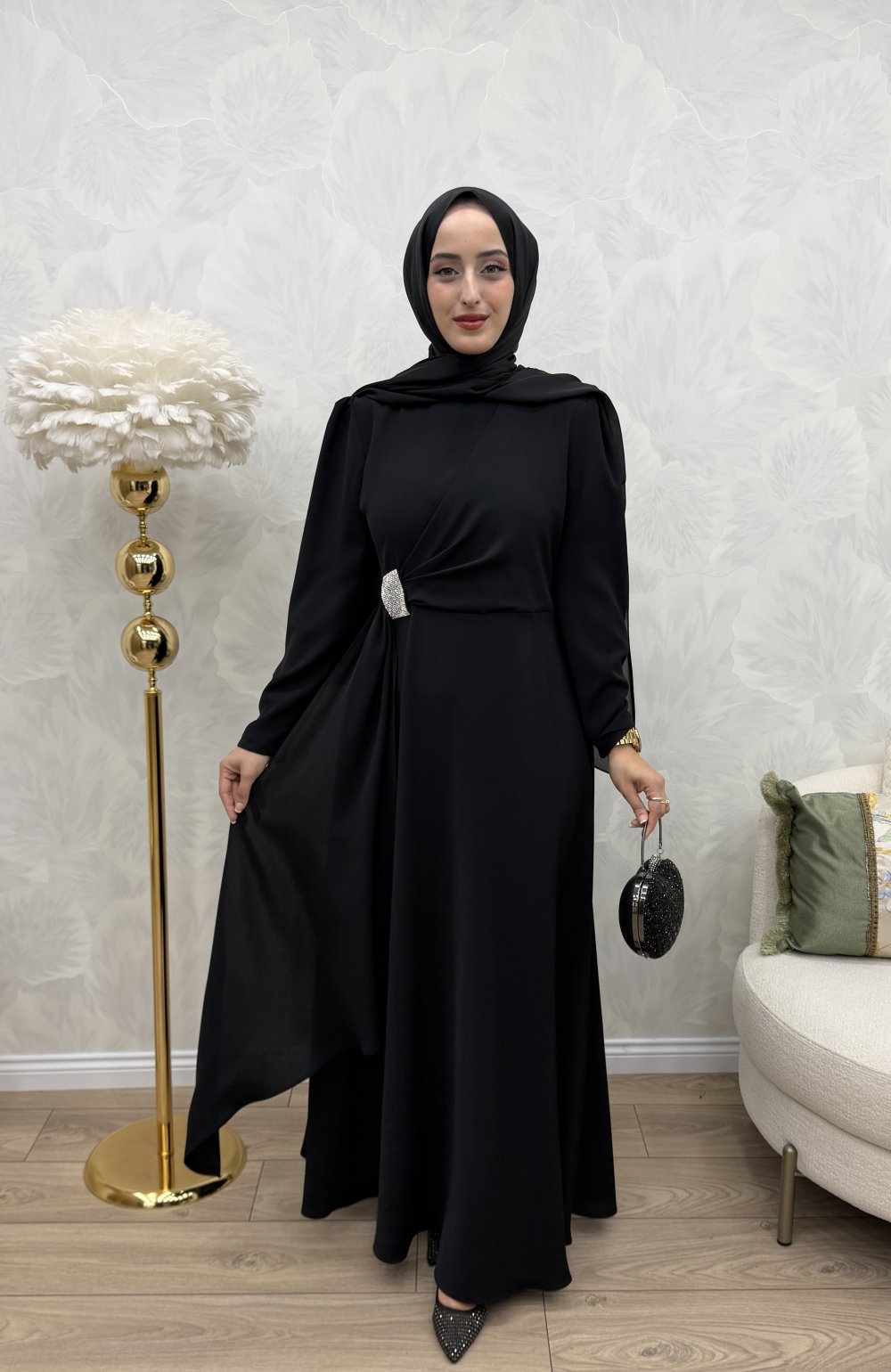 İnci Abiye Siyah — Siyah